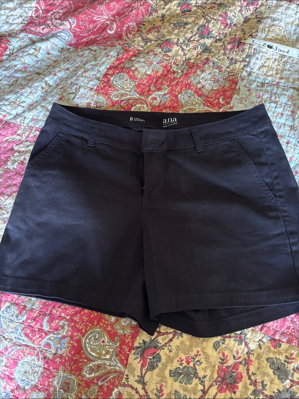 Black twill shorts